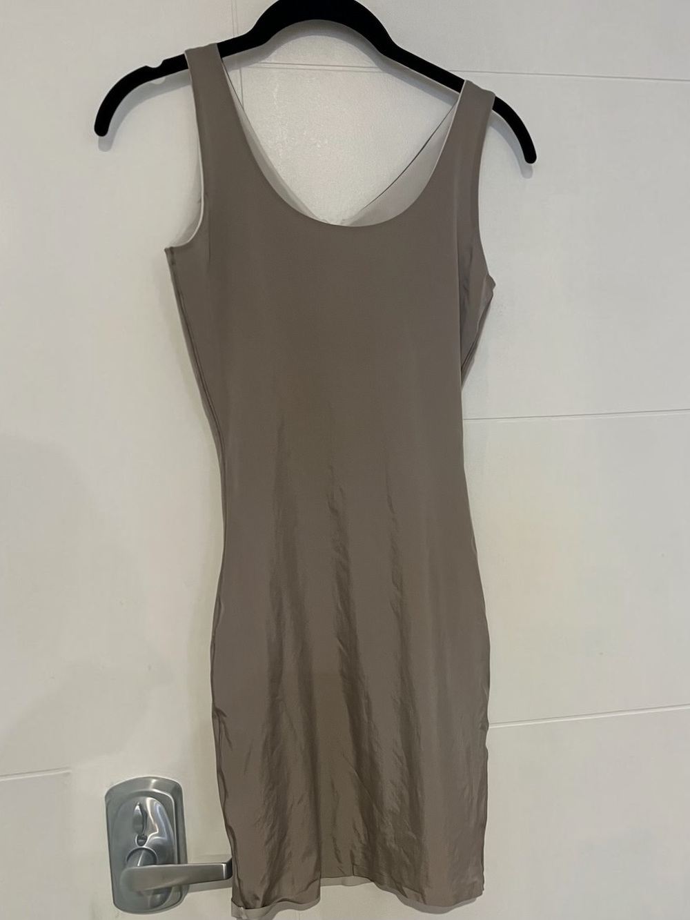 SPANX Taupe Sleeveless Bodycon Mini Dress